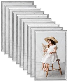 vidaXL Molduras para mesa 10 pcs 10x15 cm MDF prateado