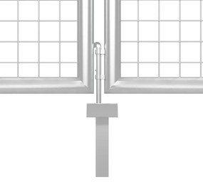 Portão de rede para jardim 500x175 cm aço galvanizado prateado