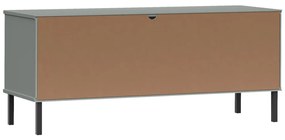 Sapateira pernas metal 106x35x45cm madeira maciça OSLO cinzento