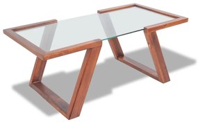 vidaXL Mesa de centro madeira acácia sólida castanho 110x60x40 cm