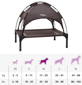 Cama Elevada para Cachorro Castanha Poliéster, Metal Médio