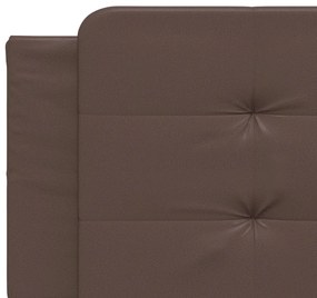 Cama com colchão 200x200 cm couro artificial castanho