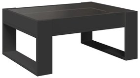 Mesa de centro luzes LED Infinity 70x53x30 cm preto