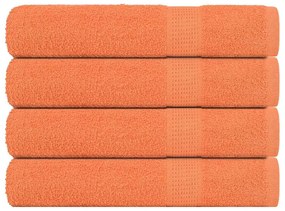 Toalhas de sauna 4 pcs 80x200 cm 360 gsm 100% algodão laranja