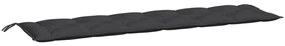Almofadões banco jardim 2 pcs 200x50x7cm tecido oxford preto