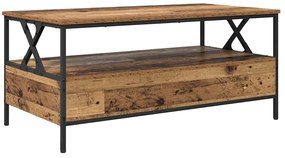 Mesa de centro com gaveta com prateleira Madeira antiga 100 x 51 x 45