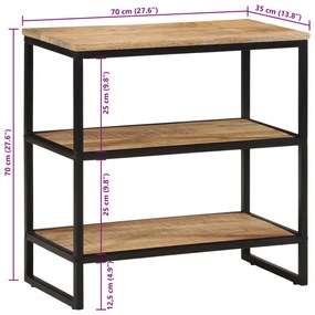 Mesa consola 70x35x70 cm madeira de mangueira áspera maciça