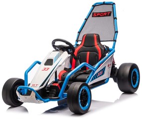 Kart elétrico para Crianças 24 V TORNADO Gokart Função Drift, Rodas espuma plástica EVA, assento couro ecológico Azul
