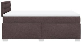 Cama boxspring com colchão 120x190 cm tecido castanho-escuro