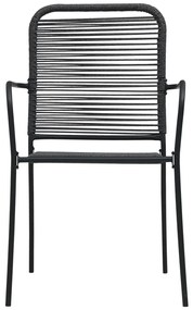 3 pcs conjunto de jantar para jardim vidro e aço preto