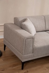 Sofá-Cama de Canto Horizon – Castanho Claro – 250x140 cm