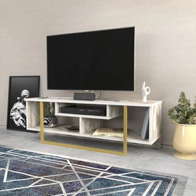 Móvel TV Asal – Branco/Dourado – 120 cm x 35,2 cm x 40,2 cm