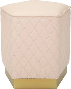 BANCO PENTAGONAL SHARON 35X35X38 CM ROSA E DOURADO