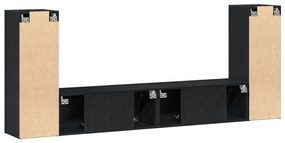 Conjunto de Estante para TV de 4 peças Montada na Parede em Carvalho P