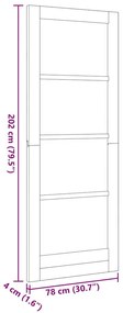 porta interior com vidro 'ORKDAL'branca 78x202x4 cm