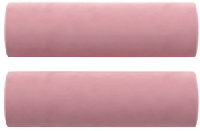 Sofá 2 lug. c/ almofadas decorativas 120 cm veludo rosa