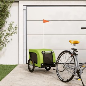vidaXL Reboque de bicicleta p/ animais tecido oxford/ferro verde/preto
