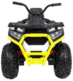 Moto 4 elétrica para crianças 12V 4x4 45W Deserto com Rodas Espuma EVA, Assento couro ecológico, som Crianças Até 30 kg Branca