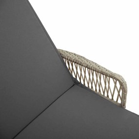 Espreguiçadeira Cinza claro Rattan PE 157 x 55 x 92 cm Dobrável