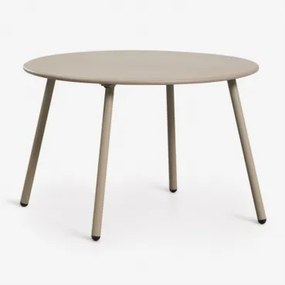Mesa Auxiliar Redonda Para Jardim Ø50 Cm Em Aço Kuorin Moka Brown - Sklum