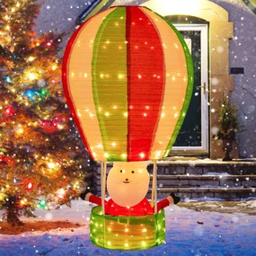 Pai Natal de 135 cm com balão de ar quente com 160 luzes quentes decoração de Natal