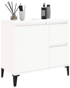 Armário de casa de banho 65x33x60cm derivados de madeira branco