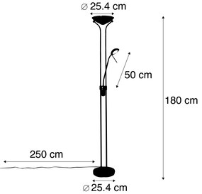 Candeeiro de pé moderno bronze flex LED dim 500-1800lm - DIVA Clássico / Antigo