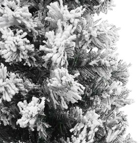 Árvore de Natal artificial fina com neve 240 cm PVC verde