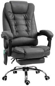 Vinsetto Cadeira de Escritório com Função de Massagem Ergonômica 65x160x104 cm Cinza | Aosom Portugal