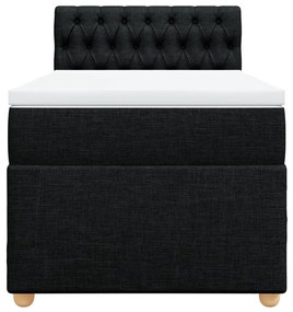 Cama box spring com colchão solteiro tecido preto