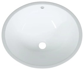 Lavatório casa de banho oval 47x39x21 cm cerâmica branco