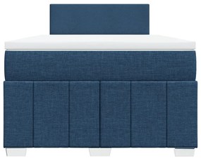 Cama boxspring com colchão 120x190 cm tecido azul