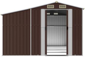 Abrigo de jardim 277x365,5x179 cm aço galvanizado castanho