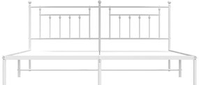 Estrutura de cama com cabeceira 193x203 cm metal branco