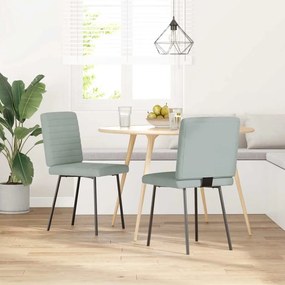 Cadeiras de jantar 2 pcs veludo cinzento-claro