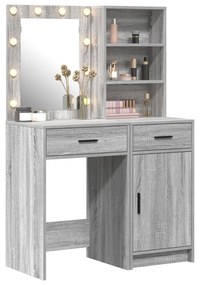 Conjunto de Maquilhagem de 2 Peças com LED Cinza Sonoma em Madeira de