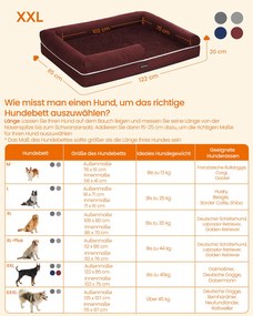 Cama ortopédica para cães com almofada amovível 120 x 85 x 20 cm vermelho baga