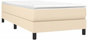 Estrutura de cama sem colchão 90x200 cm tecido creme