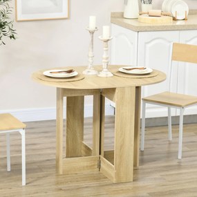 Mesa de Sala de Jantar Dobrável com 2 Laterais Mesa Auxiliar de Madeir