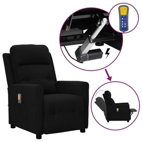 vidaXL Poltrona de massagens elevatória tecido preto