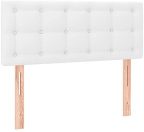Cama boxspring com colchão 120x190 cm couro artificial branco