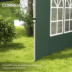 2 Paredes Laterais para Tenda de 3x3 / 3x4 m 295x195 cm (ESTRUTURA NÃO INCLUIDA) Parede de Substituição de Tecido Oxford para Tendas Dobráveis Verde