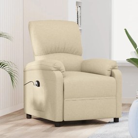 vidaXL Poltrona elevatória tecido cor creme