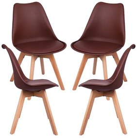 Pack 4 Cadeiras Synk Basic - Marrom