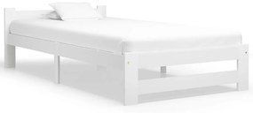 vidaXL Estrutura de cama 100x200 cm pinho maciço branco