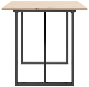 Mesa de jantar estrutura em O 140x80x75cm pinho e aço