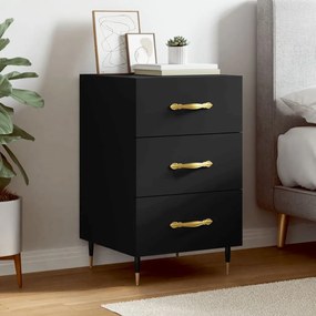 vidaXL Mesa de cabeceira 40x40x66 cm derivados de madeira preto