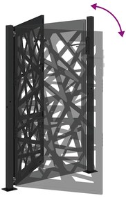 Portão de jardim 105x155 cm design de luz em aço preto