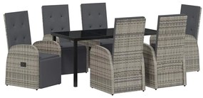 Conjunto de Jantar de Jardim 7 pcs Cinzento 160 x 80 x 73 cm