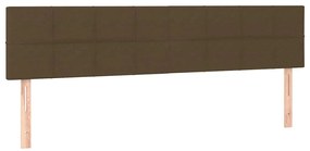 Cama boxspring com colchão 120x190 cm tecido castanho-escuro
